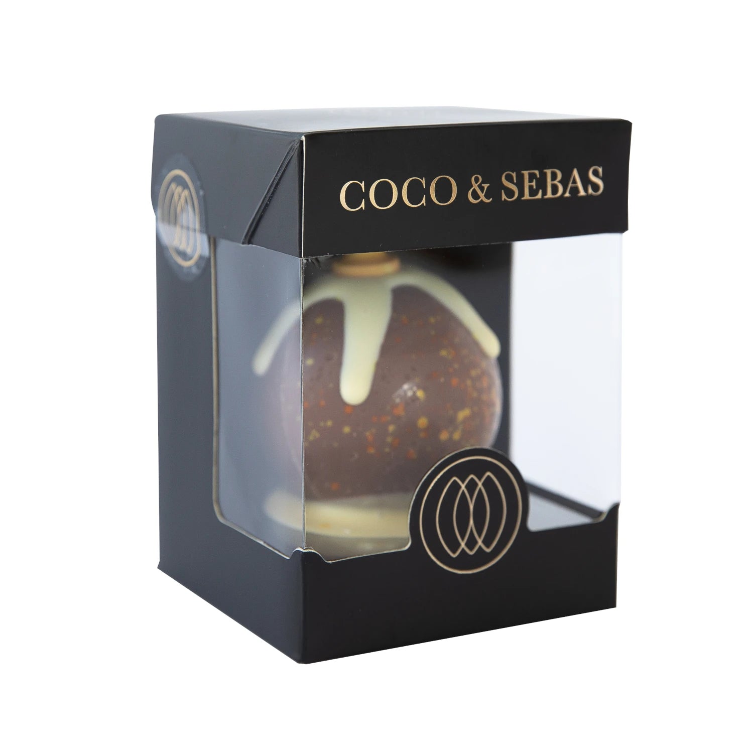Kerstballetje van melkchocolade in verpakking