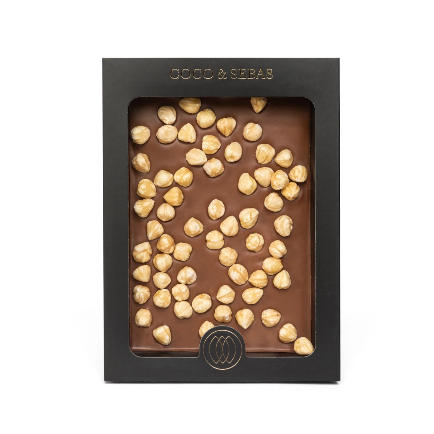 plak melkchocolade met hazelnoten