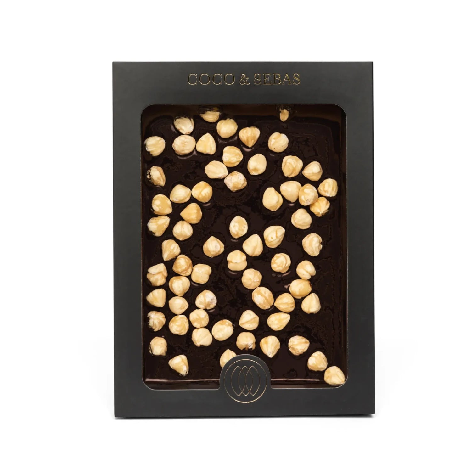 plak pure chocolade met hazelnoten