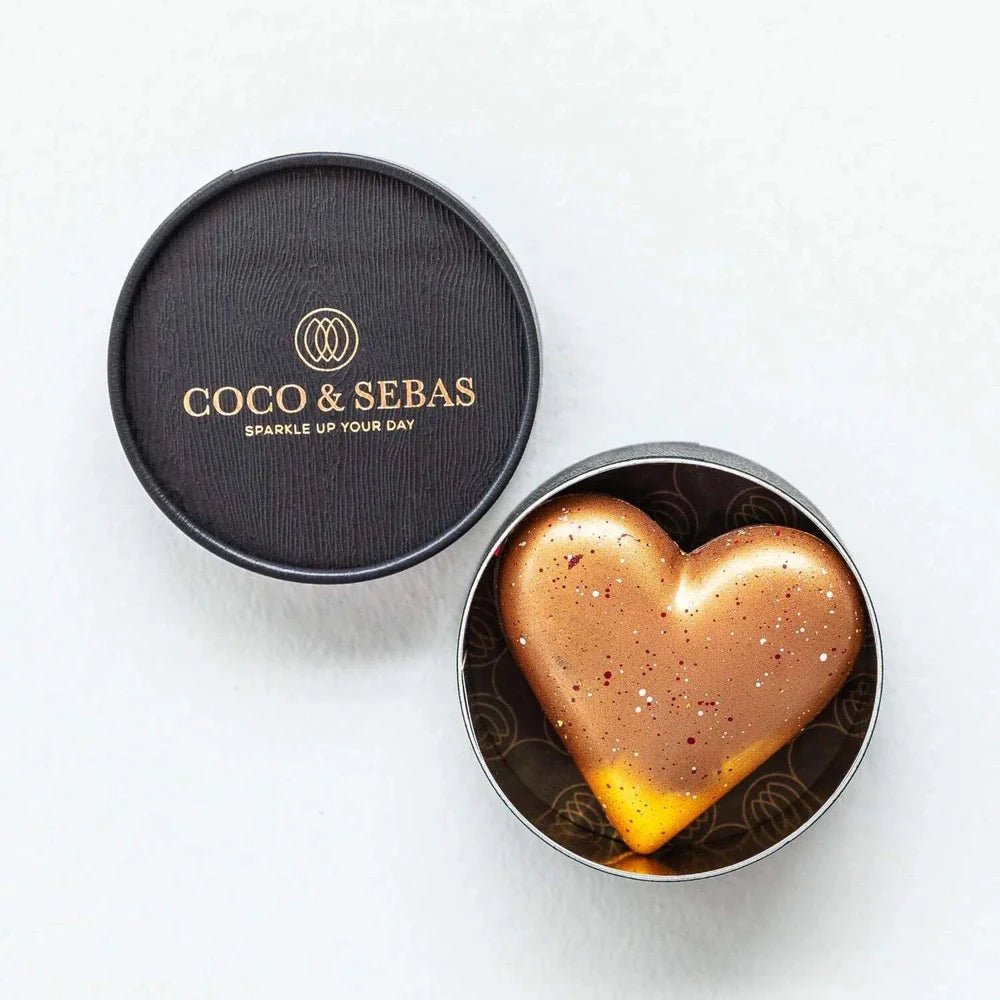 Love - brons pure chocolade hartje - Coco & Sebas