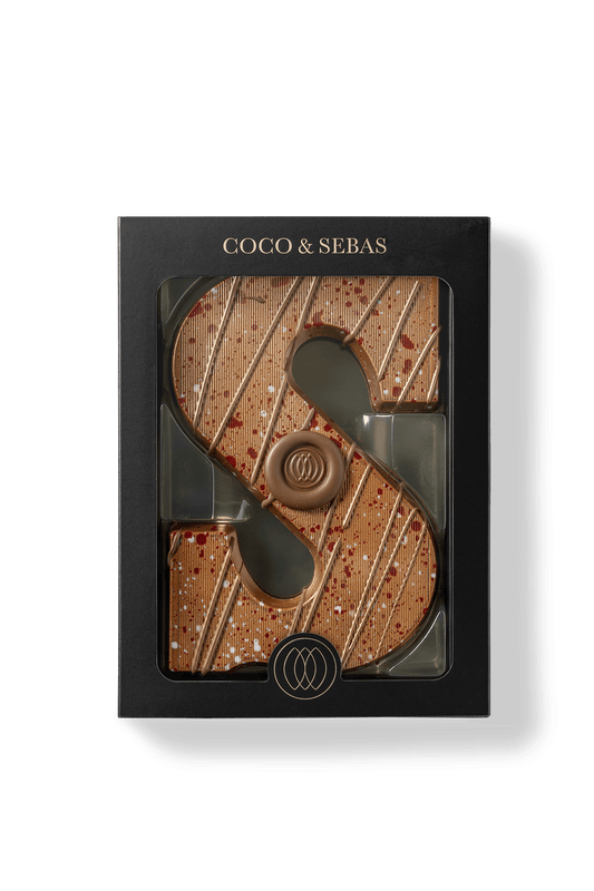 Sinterklaas chocoladeletter Gold melk | Coco & Sebas