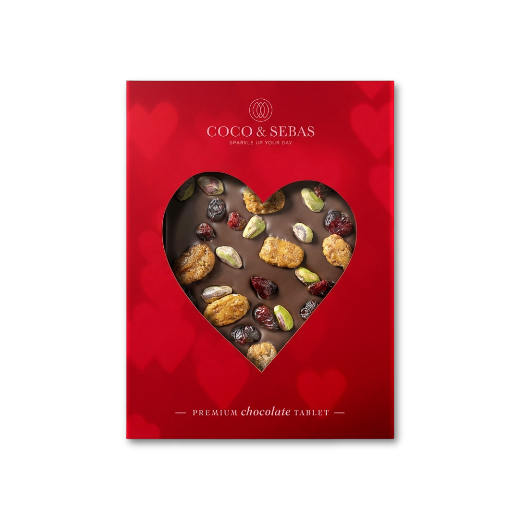 Valentijns Plak Puur Pecan Cranberry Pistache