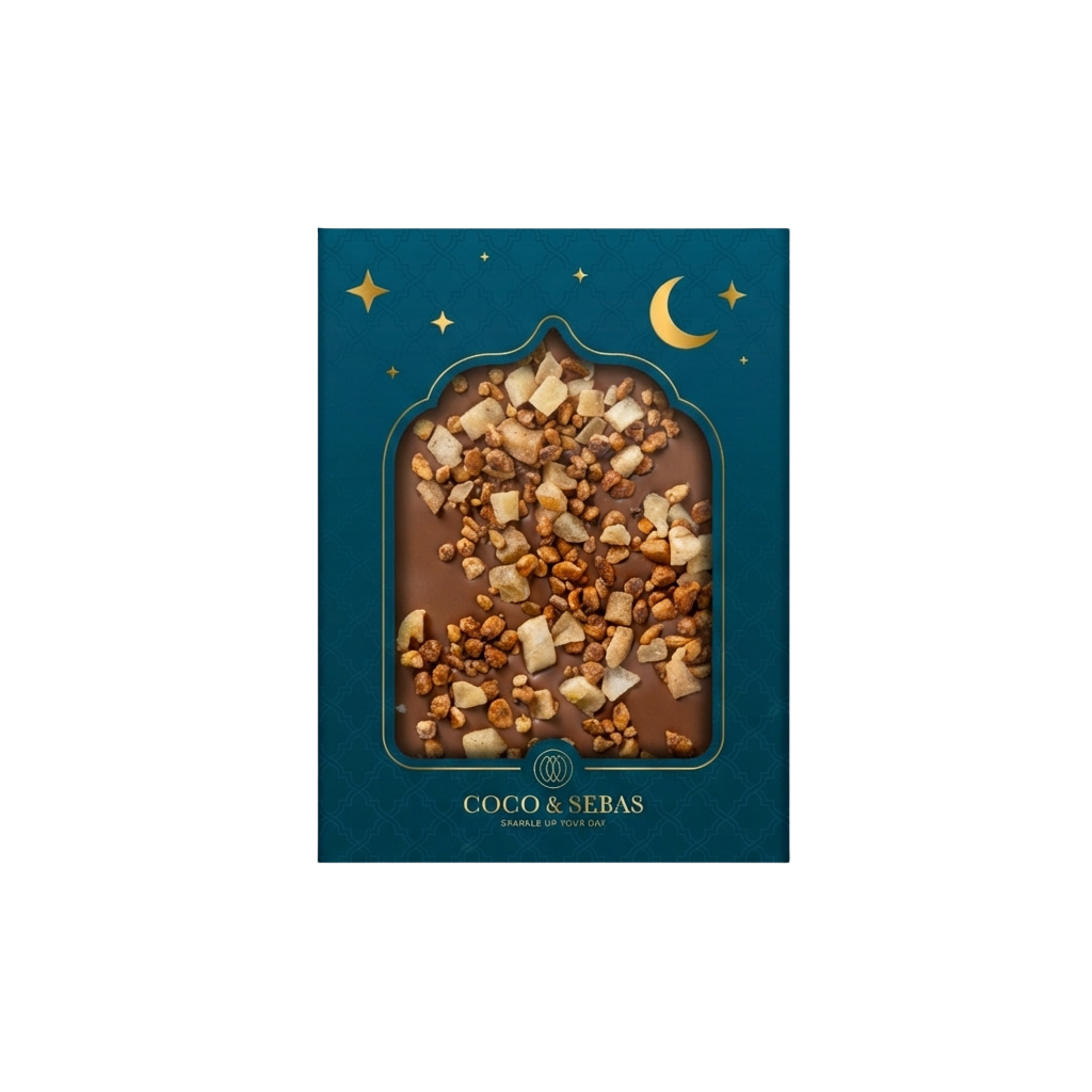 Plak Melkchocolade Appel Amandel Eid Mubarak
