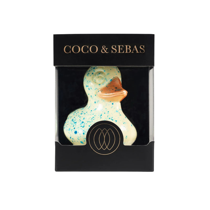 Ducky Dutch - witte chocolade eendje Coco & Sebas chocolade cadeau