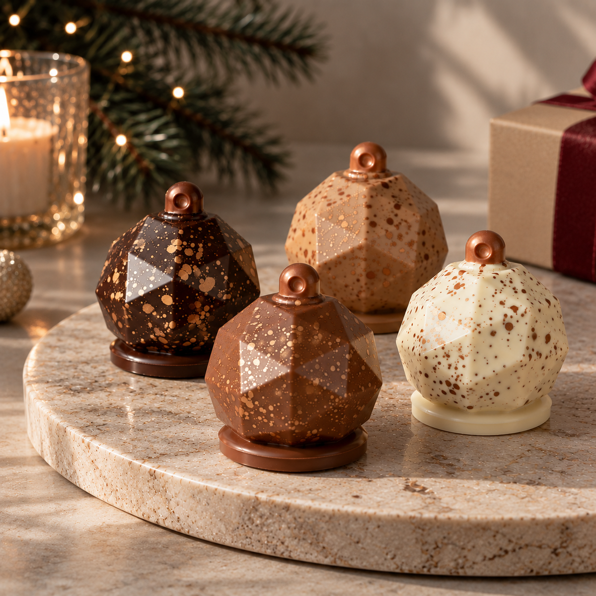 Chocolade Kerstbal Wit