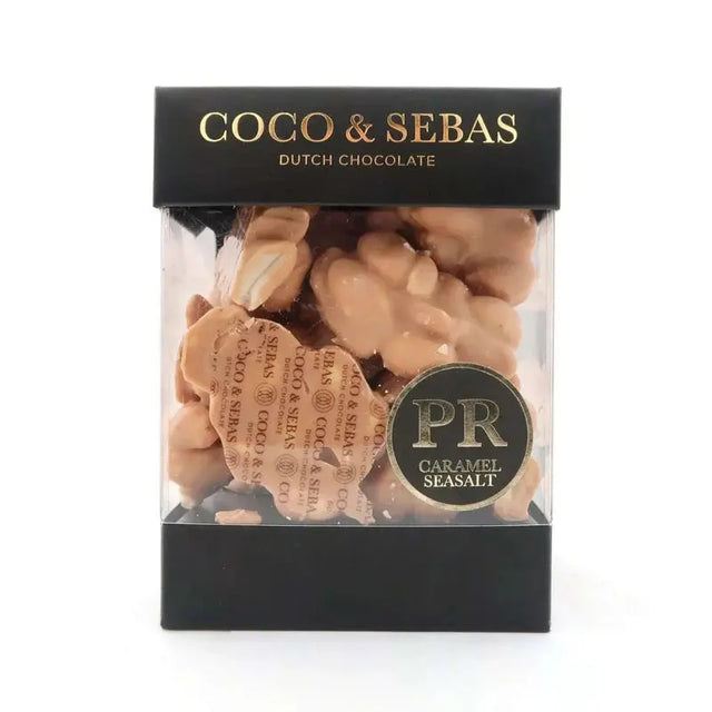 Rocks "Caramel Seasalt" - pindarotsjes Coco & Sebas chocolade cadeau