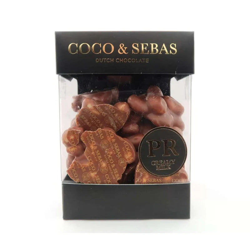 Rocks "Creamy Milk" - pindarotsjes Coco & Sebas chocolade cadeau