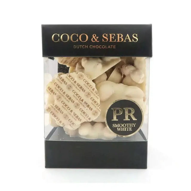 Rocks "Smoothy White" - pindarotsjes Coco & Sebas chocolade cadeau