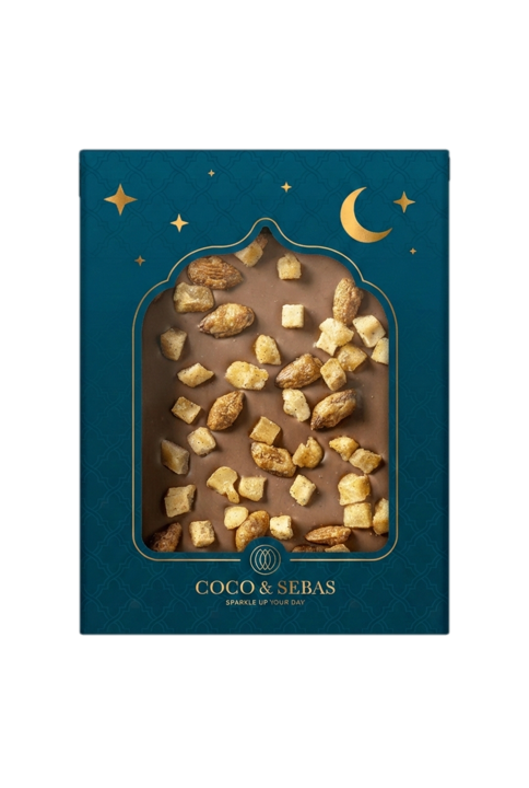 Plak Melkchocolade Appel Amandel Eid Mubarak
