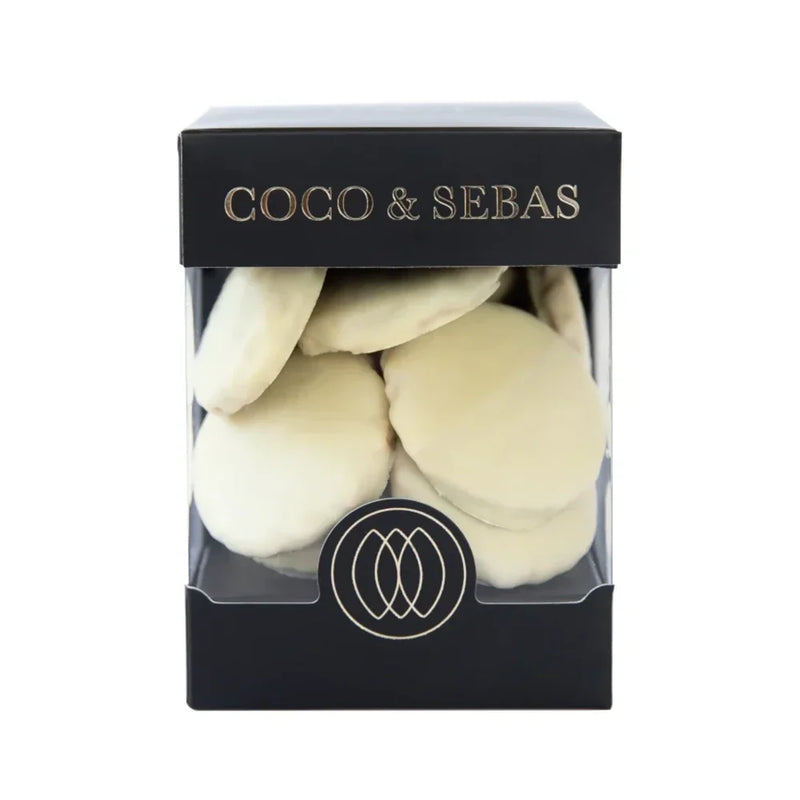 Waffles witte chocolade - stroopwafeltjes Coco & Sebas chocolade cadeau