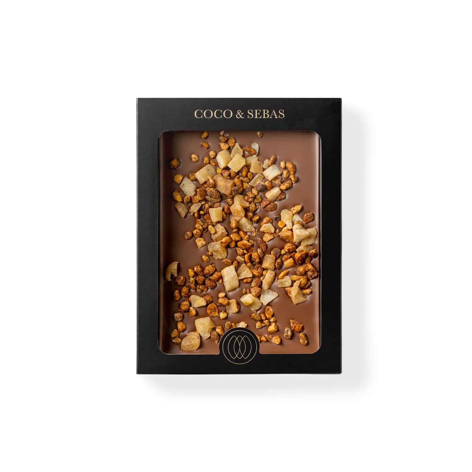Chocolate tablet - Plak melkchocolade met appelstukjes en gekarameliseerde noten - Coco & Sebas