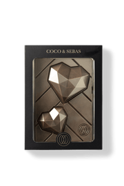 Love tablet - bronzen harten op plak pure chocolade | Coco & Sebas