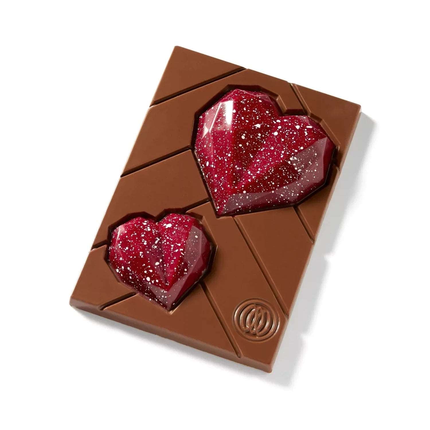 Love tablet - rode harten op plak melkchocolade - Coco & Sebas