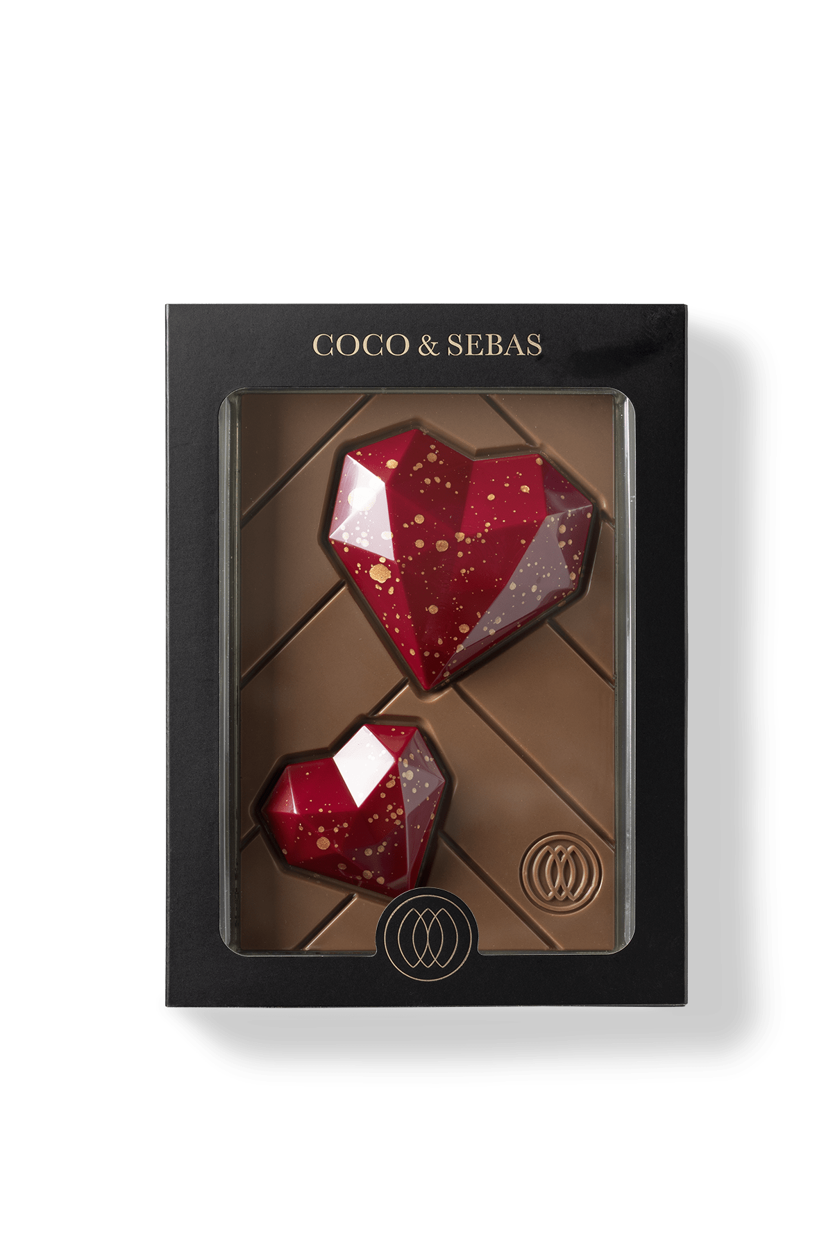 Love tablet - rode harten op plak melkchocolade | Coco & Sebas