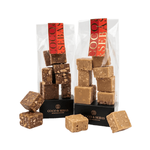 Pinda Cubes Bites Melk- en Karamelchocolade | Coco & Sebas