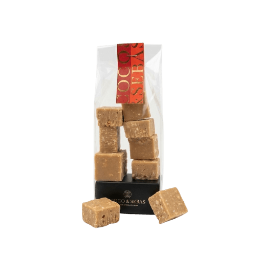 Pinda Cubes Bites Melk- en Karamelchocolade | Coco & Sebas