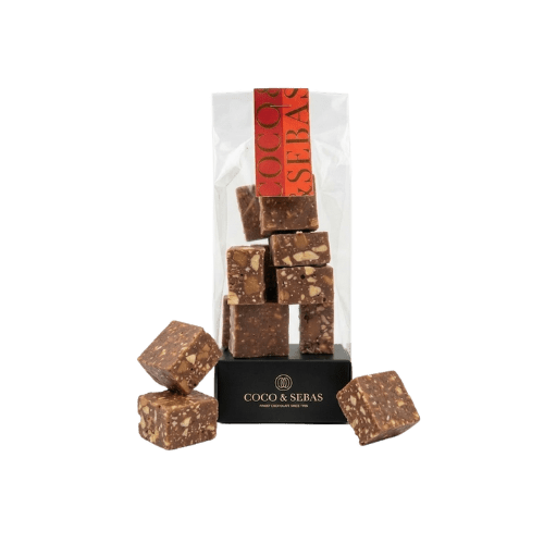 Pinda Cubes Bites Melk- en Karamelchocolade | Coco & Sebas