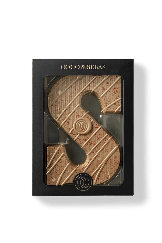 Sinterklaas chocoladeletter gold karamel - Coco & Sebas