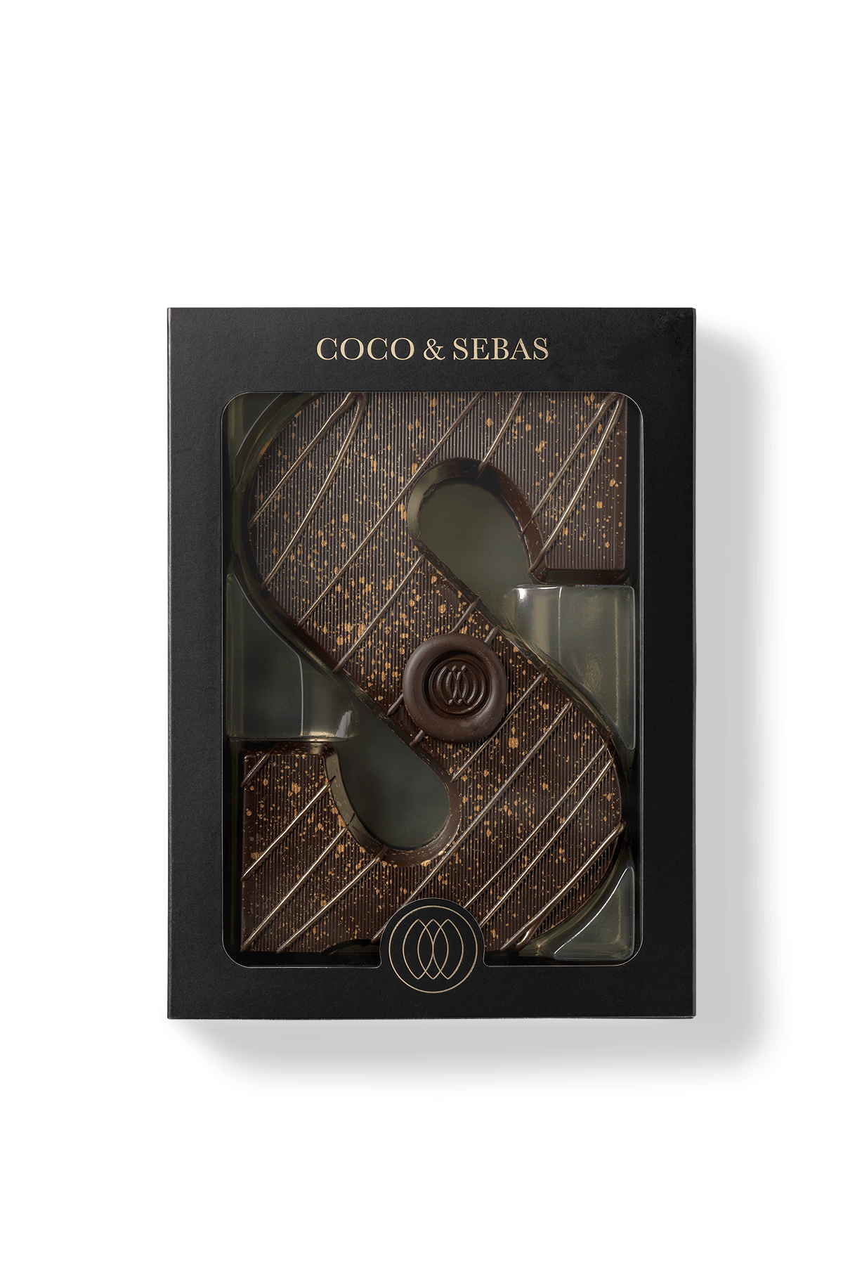 Sinterklaas chocoladeletter Gold puur - Coco & Sebas