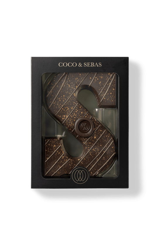 Sinterklaas chocoladeletter Gold puur - Coco & Sebas