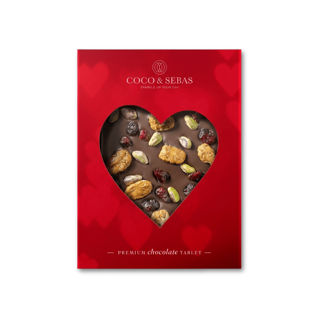 Valentijns Plak Puur Pecan Cranberry Pistache | Coco & Sebas